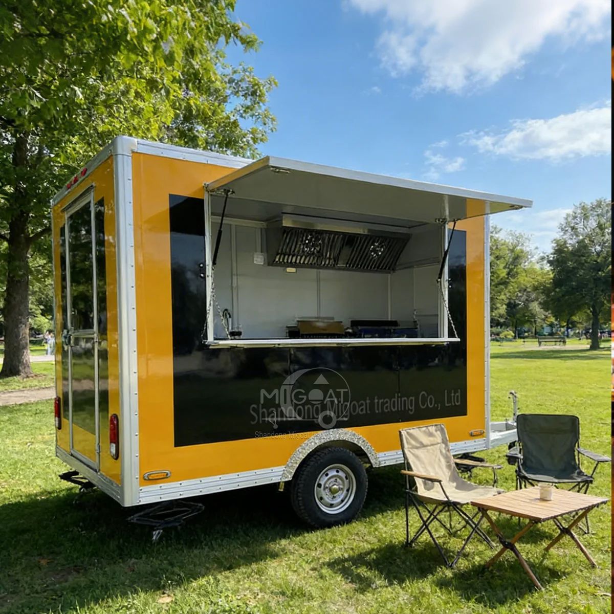 Commercial Kitchen Windows - Camion de restauration mobile jaune et