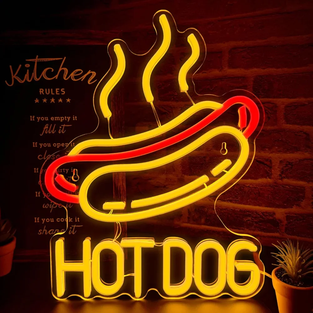 Commercial Kitchen Windows - Enseigne néon LED Hot Dog pour