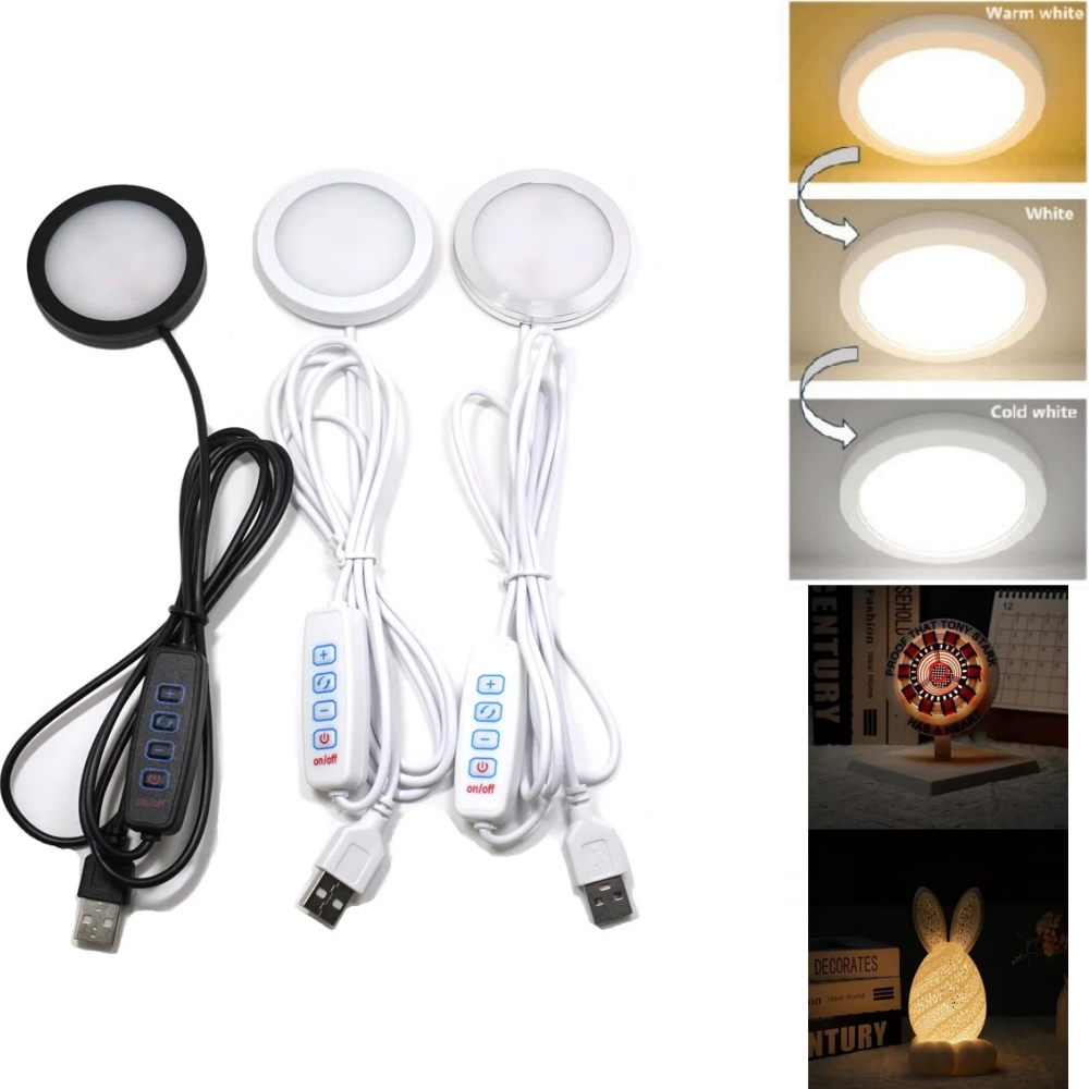 Commercial Kitchen Lighting - 3 couleurs réglable USB rondelle lumière