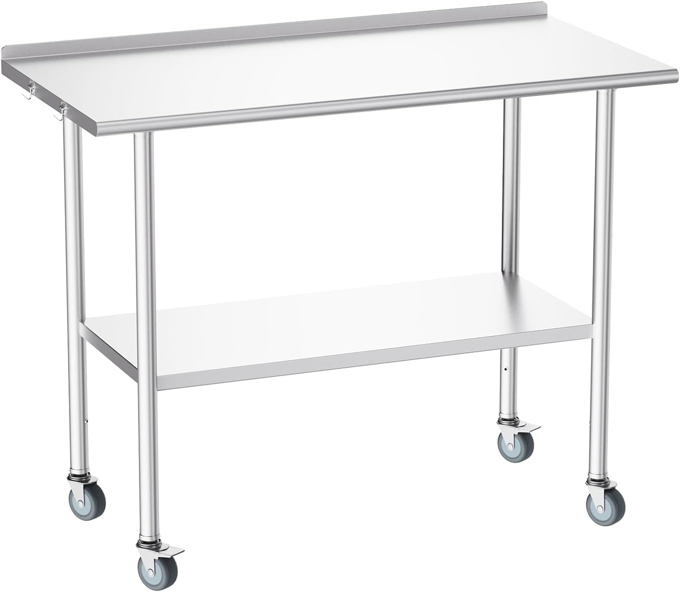Commercial Kitchen Backsplash - Table de préparation roulante en acier