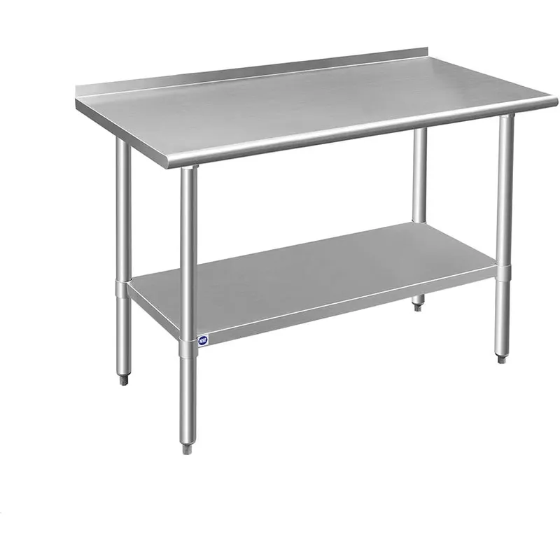 Commercial Kitchen Backsplash - Table de préparation en acier inoxydable
