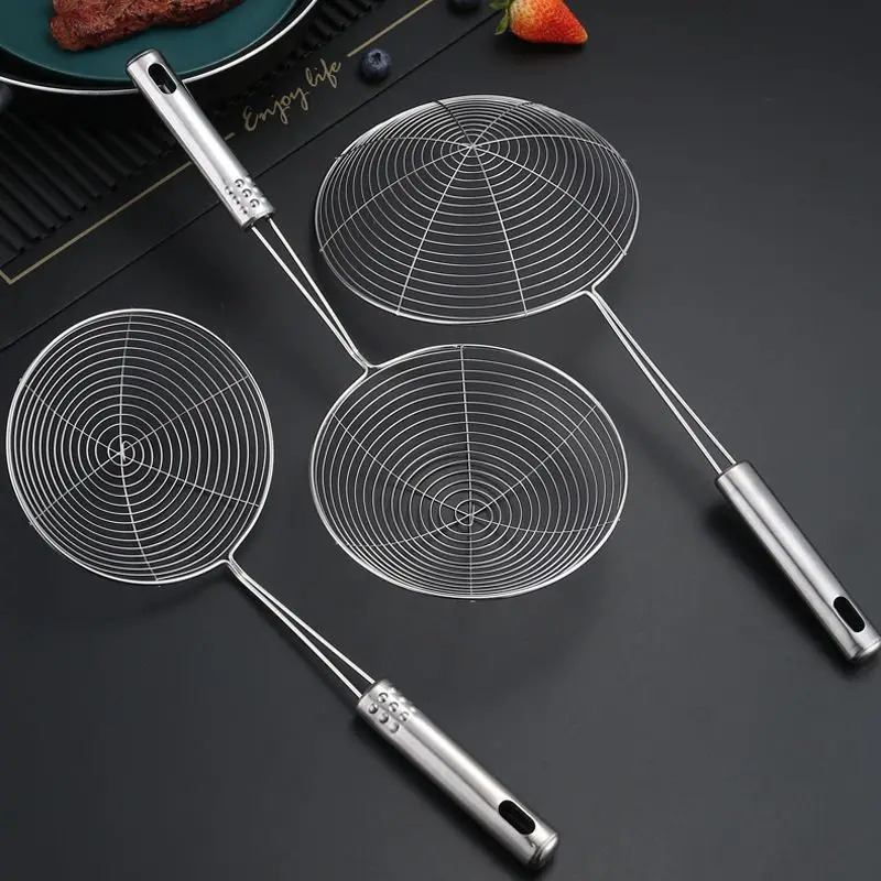 Commercial Kitchen Oil Filter - Écumoire ovale en acier inoxydable, filtre
