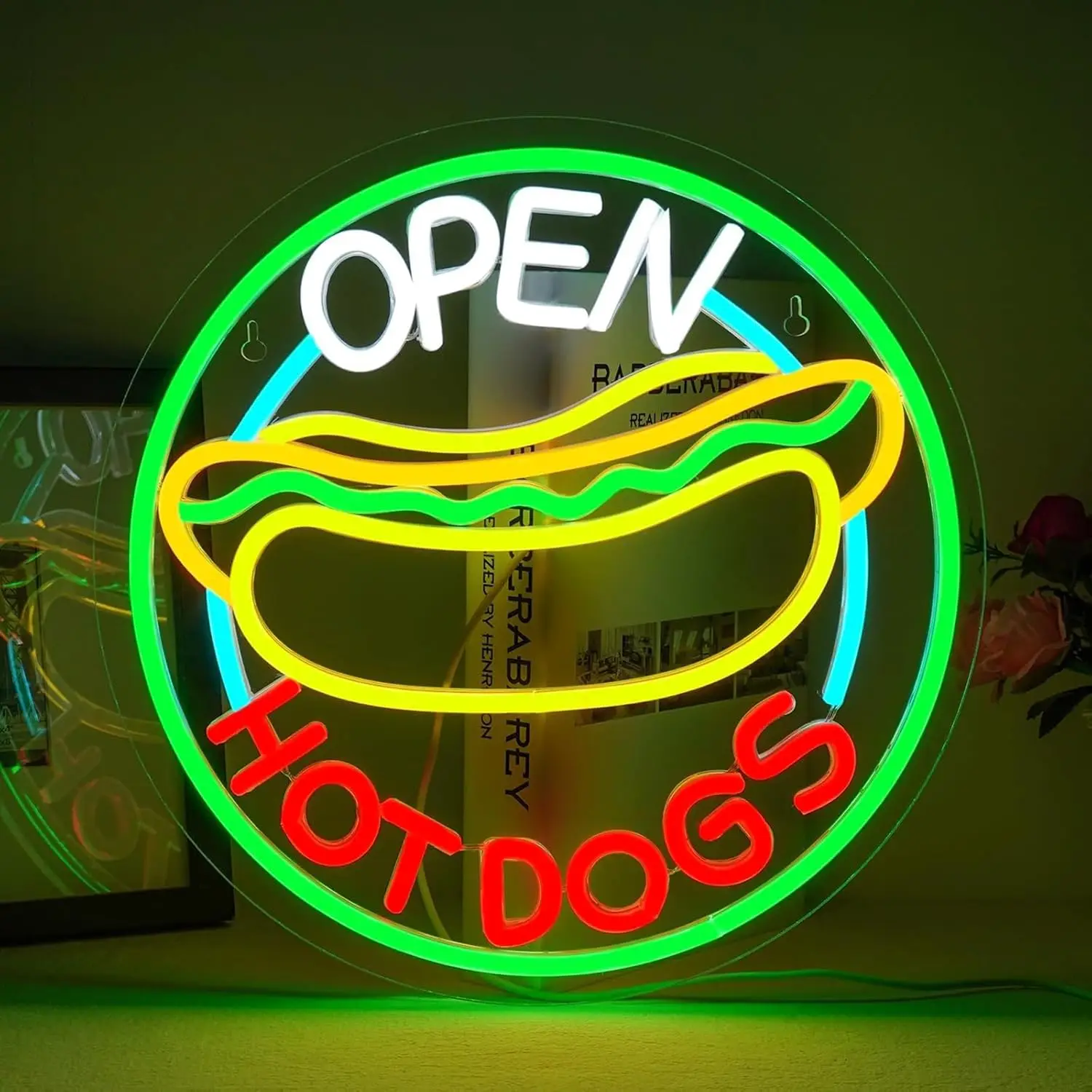 Commercial Kitchen Windows - Enseigne néon LED « Hot Dog