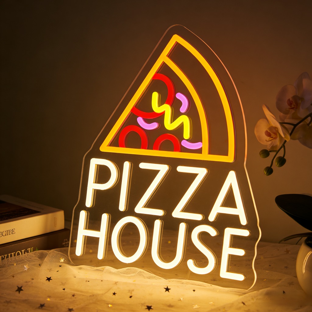 Commercial Kitchen Windows - Enseigne néon Pizza House, lumière murale