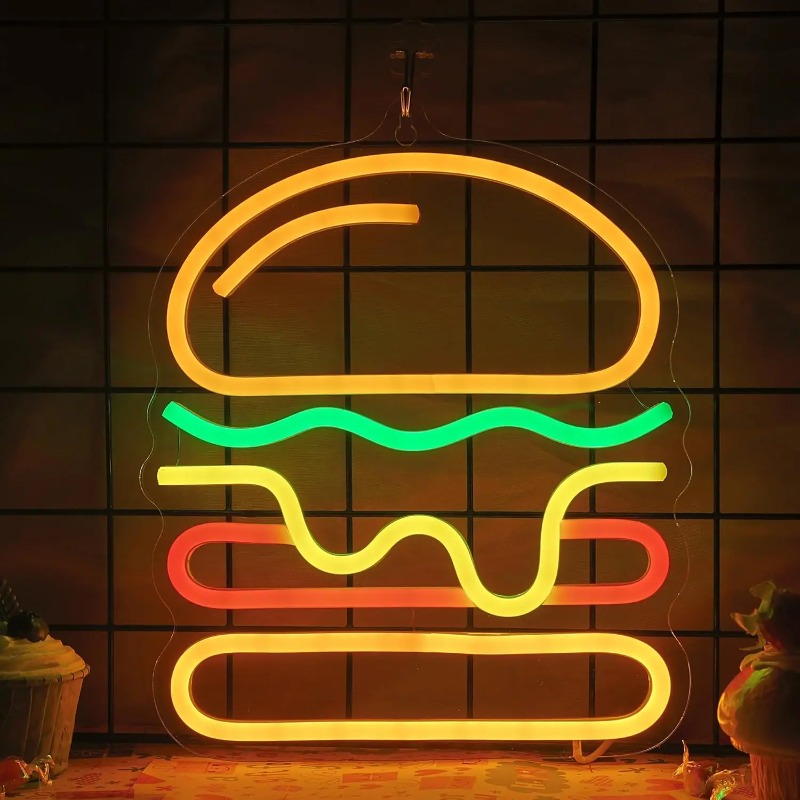 Commercial Kitchen Ideas - Enseigne néon LED Burger avec motif