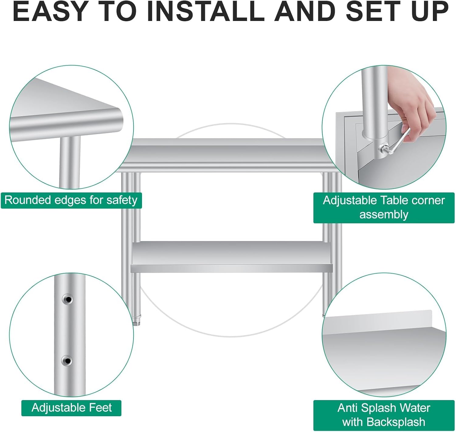 Table de préparation en acier  - Commercial Kitchen Backsplash avis et prix