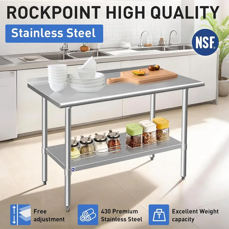Table de préparation en acier  - Commercial Kitchen Backsplash avis et prix