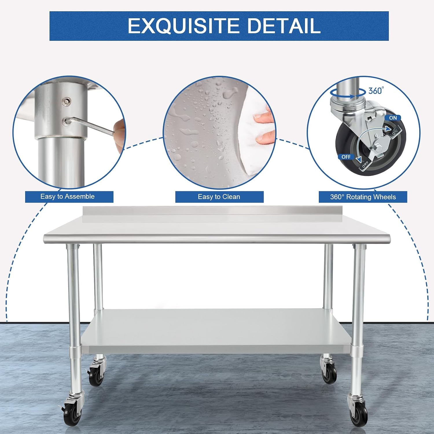 Table de préparation professio - Commercial Kitchen Backsplash avis et prix