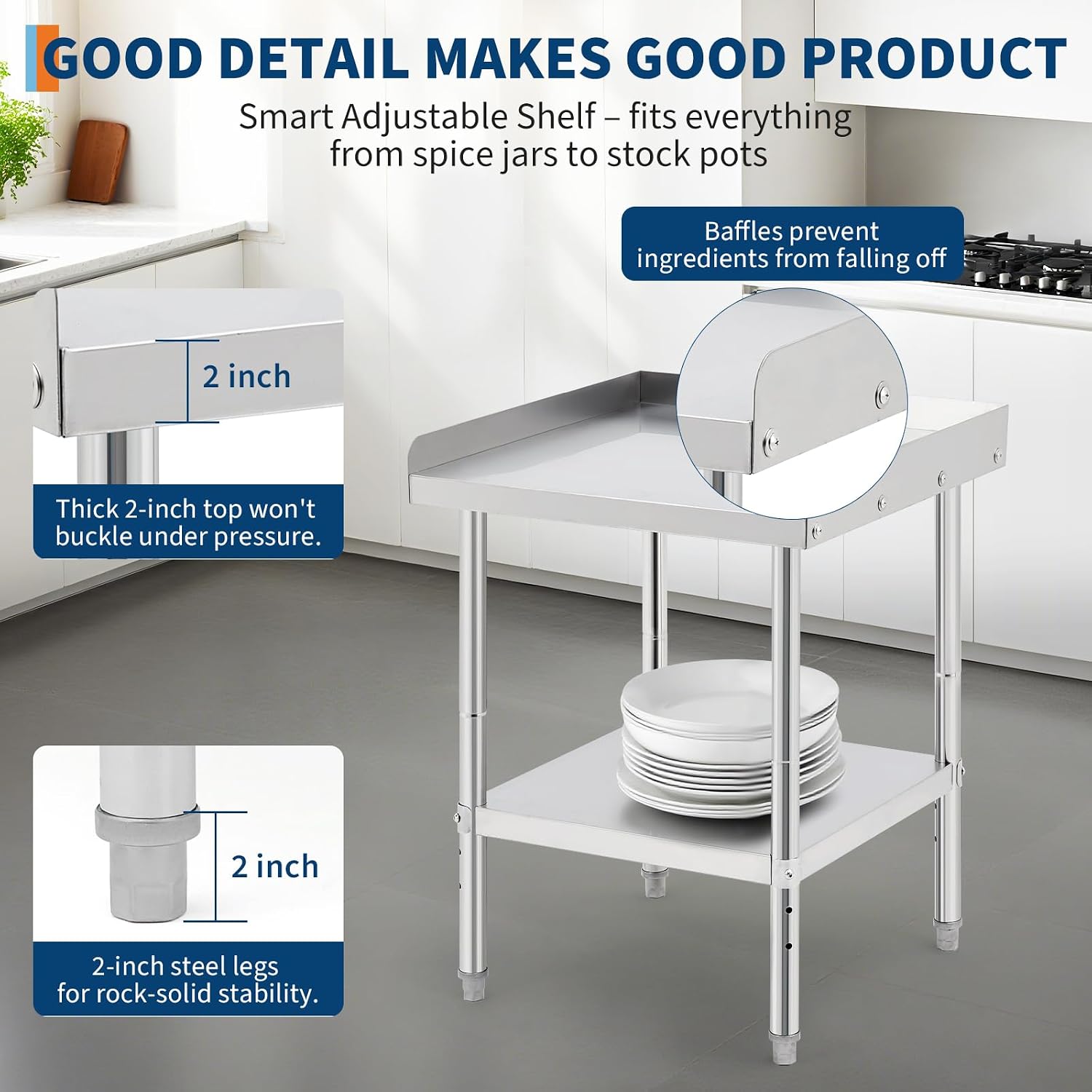 Table de travail en acier inox - Commercial Kitchen Backsplash avis et prix