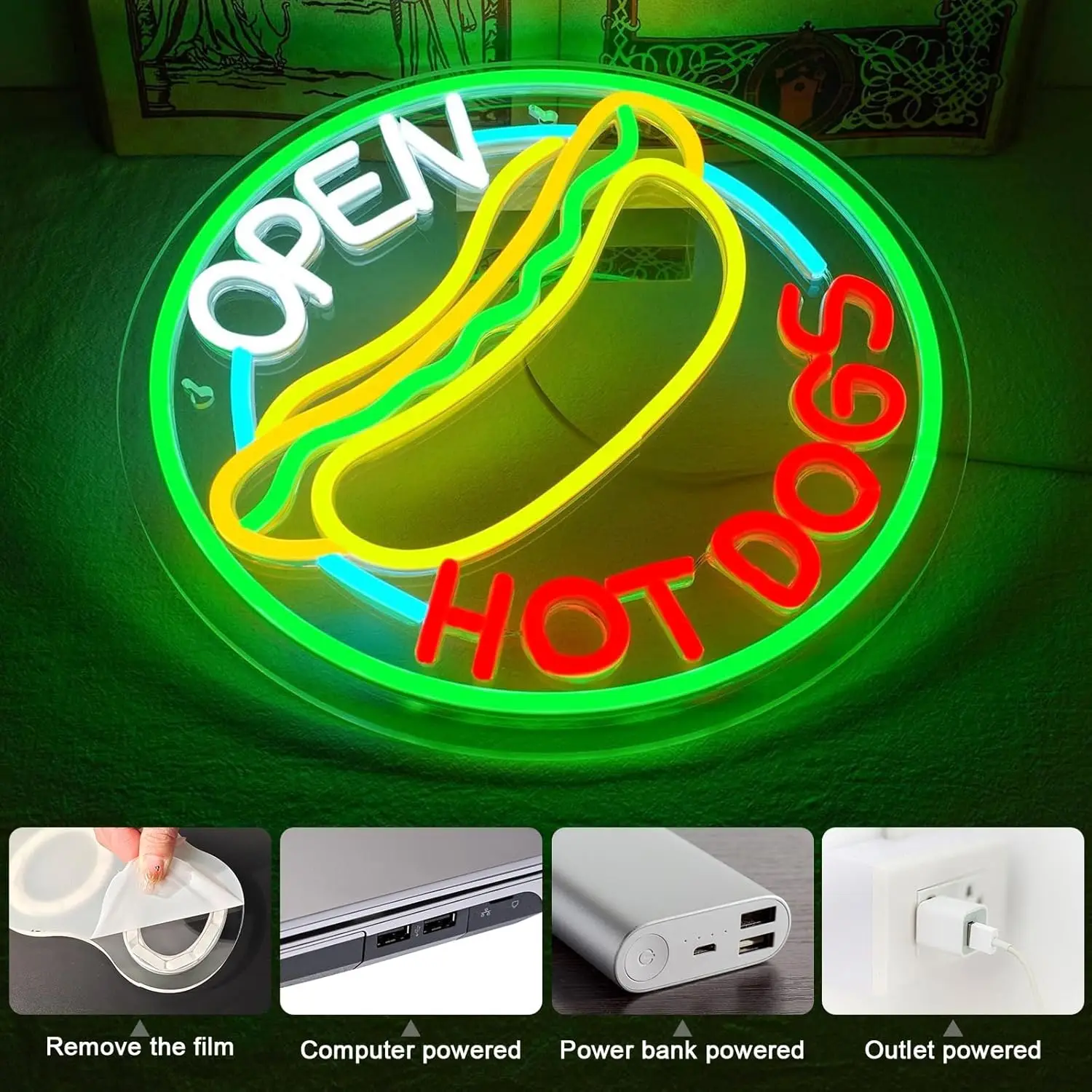 Enseigne néon LED « Hot Dog Op - Commercial Kitchen Windows avis et prix