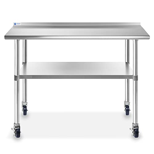 Table en acier inoxydable 48 p - Commercial Kitchen Backsplash avis et prix