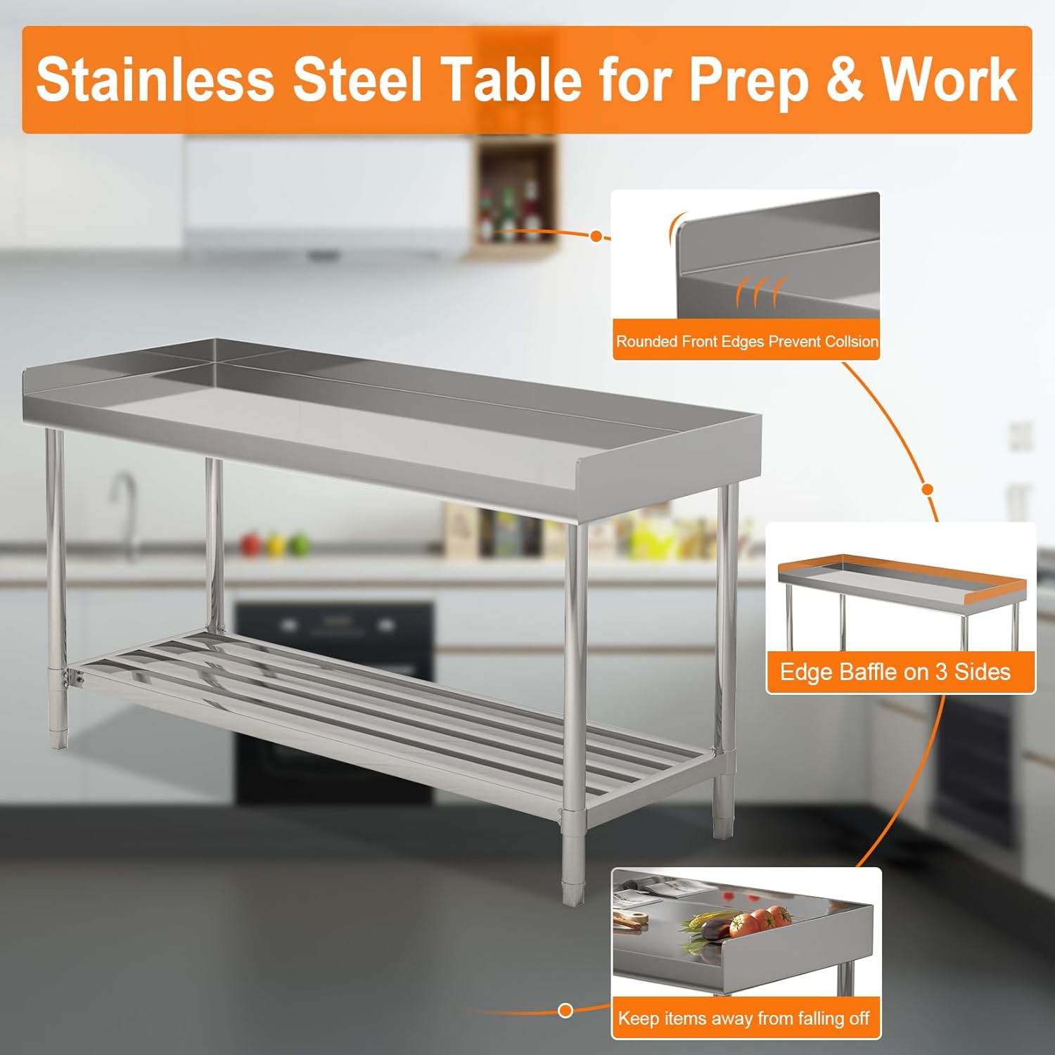 Table de travail en acier inox - Commercial Kitchen Backsplash avis et prix